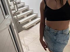 I fucked my cheating neighbor in the studio after she asked for oil.