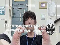 Japanese Girl Fetishizes Feet at Office