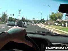 Kierstin Koyote and Romeo Price engage in street blowjobs and cock kissing.