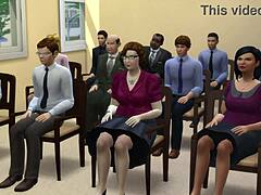 Boss shows porn to everyone in the office parody