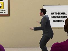 Boss shows porn to everyone in the office parody