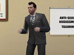 Boss shows porn to everyone in the office parody