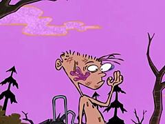 Nazz is sandwiched between the legs of Kevin in this anime porn video