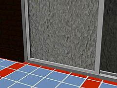 Anime woman took a bath in a japanese public bath【sento】