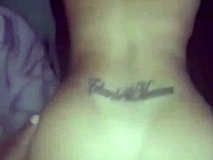 Amateur couple bangs hard at home after party