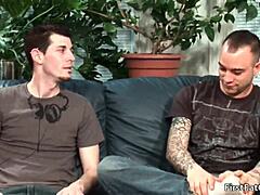 Aiden Blue takes on his first massive cock in gay action