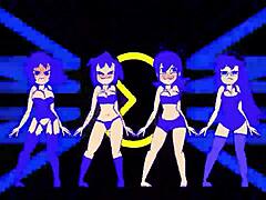 Pacman ghost girls dance in 3 phases, so horny! 😈