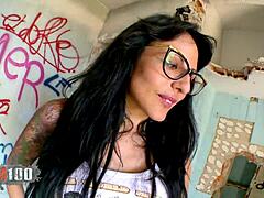 Busty Spanish babe with tattoos banged by actor Kevin White