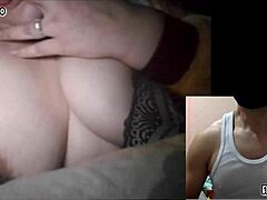 Big tits neighbor watches me cum!