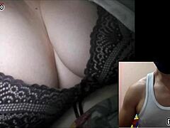 Big tits neighbor watches me cum!