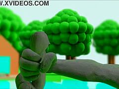 Claymation masturbation detailed in anime hentai cartoon