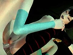 Oh wow, Mavis has a wild threesome with Elsa and Anna, including double penetration and creampie in the hotel!