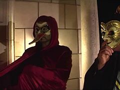 A Blonde Enters Bdsm Mansion For Glory Hole Blowjobs