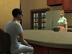 Stepmom in 3d fucks masturbating stepson!