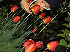 First I Invited My Neighbor To Admire The Flowers And Then I Fucked Her In The Mouth - Girls Fly Orgasm