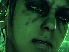 In metal gear, she tries out monster cocks