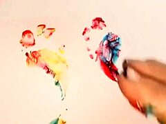 short haired blonde hottie gives amazing footjobs with skinny feet and small 18+ tits. she licks pussy and gets eaten out in fetish blowjob session 😍👣