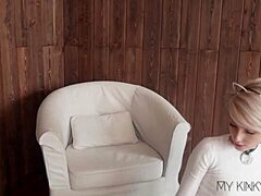 Sexy kitten teases you wearing a naughty buttplug