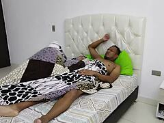 Latina Touches Naked Stepfather Then Rides His Cock