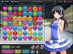 HuniePop gameplay with a hot girl