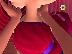 Hot animated cutie with big tits fucks during sex game