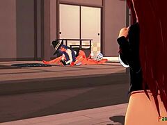 eris and roxy dive into wild threesome in fantasy hentai