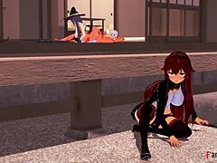 eris and roxy dive into wild threesome in fantasy hentai