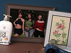 Beautiful anime game with big boobs and big ass cowgirl sex scenes