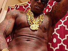 brunette hallelujah johnson worships huge black monster cock while jerking off solo