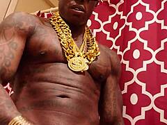 brunette hallelujah johnson worships huge black monster cock while jerking off solo