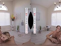 Kenna James and Veronica Weston in Naughty America VR Threesome