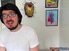 Yorkshire Geek Enjoys First Blowjob from Tattooed Brit