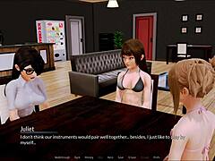 See how it is like to have sex with multiple women in a hotel room in this Hentai