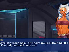 Sultry Sith ladies in orange trainers, cosplaying in groups