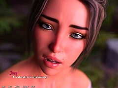 Beautiful brunette gets some help from a big cock in this animated video