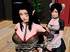 in the harem hotel game, anime characters engage in playful interactions during episode 35, exploring themes of companionship and adventure in a virtual world.