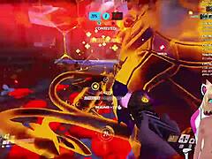 LewdNeko feels the spanking while playing Overwatch.