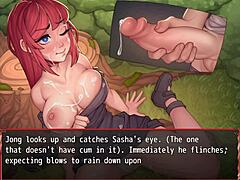 Harem girls in anime game episode 12 get huge facials from accidental boners