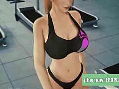 just working out in this clothed cartoon clip