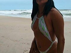 Brazilian Amateur Finds Big Cock on Beach for Passionate Fuck and Cum Swallow