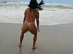 Brazilian Amateur Finds Big Cock on Beach for Passionate Fuck and Cum Swallow
