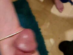 Intense passion with two blonde milfs in the bathroom at the wild party, cumming on their faces