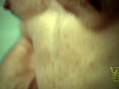 Intense rim chair action with bound gay stud under total control