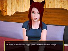 Small-boobed teen gets naughty in family fun with PC gameplay