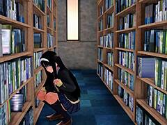 Beautiful anime Akiha Tohno gets her nipples teased in this netorareki