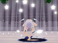 Amane Kanata Hololive Hentai Undresses And Dances Sexually In MMD 3D Dark Green Star Outfit