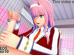 Zero Two Delivers Intense Blowjob Hentai