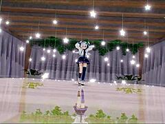 Amane Kanata Hololive Hentai Undresses And Dances Sexually In MMD 3D Dark Green Star Outfit