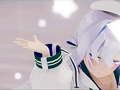 Amane Kanata Hololive Hentai Undresses And Dances Sexually In MMD 3D Dark Green Star Outfit