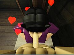 Roblox slut bends over for intense doggystyle pounding in cabin